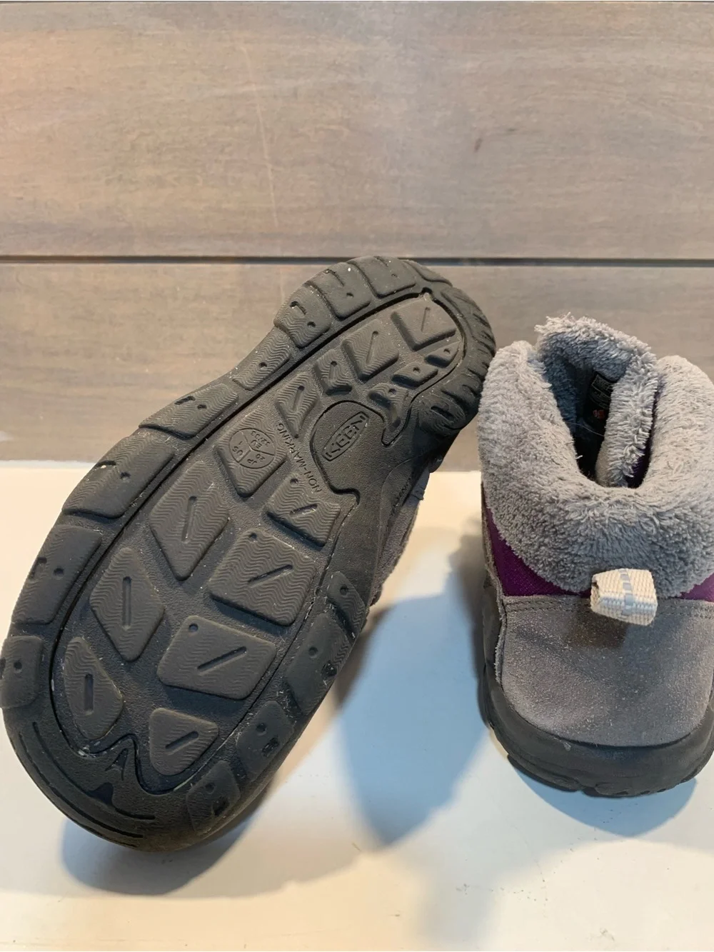 Keen Girls Knoth Chukka Boot Purple Gray Insulated Boot Size 1 Winter Waterproof